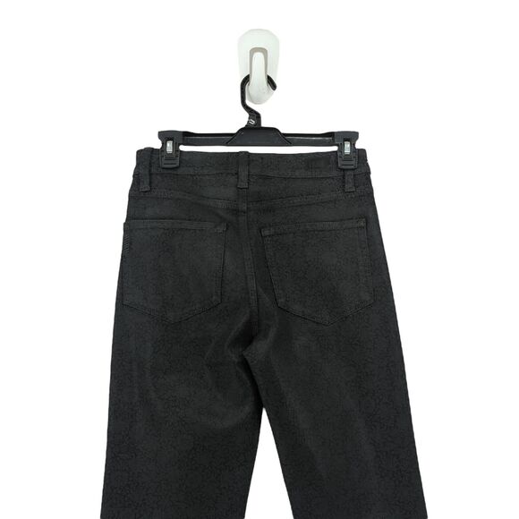 Morris Co x Paige Women 24 High Rise Manhattan Jeans Black Mallow Floral Coated - Picture 7 of 9